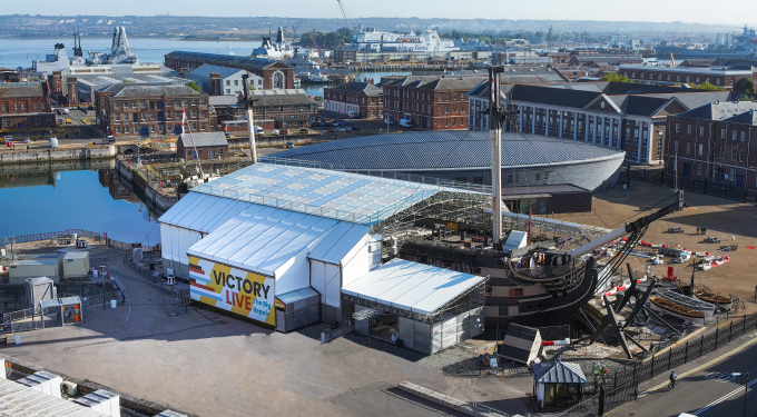Aerial photo of HMS Victory: Victory Live Experience